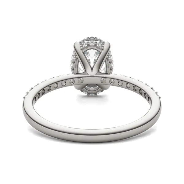 Oval Custom Hidden Halo 1/2 Eternity Engagement Ring Setting